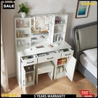 10 Led Mirror Dressing Table Set With Storage Drawers shelves stool Vanity Desk