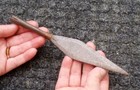  2 Of 2 Primitive Vintage Antique Hand Forged African Spear Head Hunting