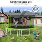 14ft Trampoline For Kids And Adult Large Outdoor Trampoline Basketball Hoop Us