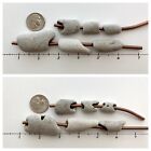 6 Natural Holey Beach Long Tube Rocks Hag Stones Fairy Mystic Bead Wish Adder  b