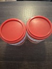 Vintage 1980s 2 Coca Cola Promo  Glass Pots W lids - Tiffany Pattern