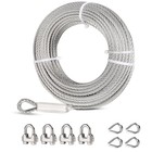  4 Stainless Steel Cable  50ft Wire Rope With Wire Rope Clamps And 50ft 1