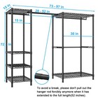 Ulif E10 Clothes Rack   with Stretchable Hanger Rod   freestanding Clothing Racks