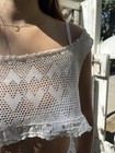 Antique Edwardian Crochet Cropped Corset Cover Yoke Chemise Insert