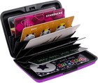 Purple - Metal Wallet Credit Card Holder  Women Men Aluminum  Rfid  Hard Case