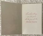 Unused Christmas Winter Deer Woods Tree Clouds Vtg Greeting Card 1950s 1960s