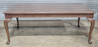 Baker Stately Homes Queen Anne Burled Walnut Extension Dining Table 4 Leaves