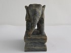 Vintage Hand Carved Stone Elephant Statue Sculpture     3 5lb Paperweight