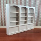 Dollhouse Miniature Bookcase Library Shelf 3 Bay White 1 12 Scale Furniture