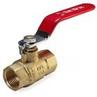 Efield 10pcs 3 4 Inch Fnpt Full Port 600wog Fnpt Brass Ball Valve  red Handle