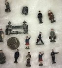 Vintage Lot Mini Tiny Lead People Benches Mailbox Christmas Or Village Figures
