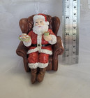 Miniature 1 12 Resin Santa In Chair Holding Cookies And Hot Cocoa 3  Adorable 