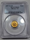 1897 Go R Mexico Gold 1 Peso Pcgs Ms62 7 6 Overdate Great Color  m46
