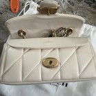 Coach Ivory Quilted Shoulder Bag W  Gold Chain Strap Push Lock   Dust Bag