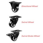 1 4x Heavy Duty 40-125mm Pu Swivel Castor Wheels Trolley Furniture Caster Rubber