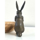 Vintage Cast Iron Rabbit     6 5  Tall Easter Or Garden Display