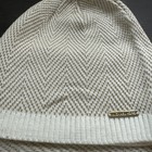 Michael Kors 2-piece Set Scarf   Hat Ivory Gold Metallic Mk Logo One Size