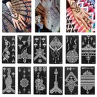 India Flower Henna Tattoo Stencil Hand Tattoo Self Adhesive Temporary Template  