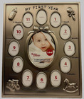 Baby s First Year Photo Frame 11x9 Silver Tone Gift Newborn Keepsake Shower Nice