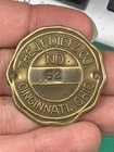 Vintage J f  Dietz Cincinnati  Ohio Brass Advertising Tag Emblem Sign 2 5    1900s