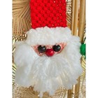 Set Of 2 Vintage Retro Macrame Santa And Christmas Tree Wall Hangings