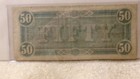 Authentic Confederate States America 50 Dollars Note Currency 1864 Paper Money