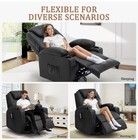 Beige Remote Recliner Chair Lift Power Massage Sofa Vibration Heated Pu Leather 