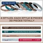 32 Pcs Bible Verse Bracelets Christian Scripture Silicone Wristbands Religious J