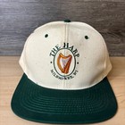Vintage Harp Lager Hat Cap Snap Back Beige Green Trucker Beer Brewing Milwaukee