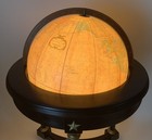 Vintage Replogle Heirloom 16  Lighted Floor Globe Neoclassical Wood Stand Wheels