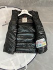 Moncler Ghany Women Down Gilet Black Nylon Laqu   Stand Collar Quilted Vest Sz 2