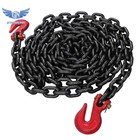 1 2in  20ft Binder Chain Grade 80 Transport Tow Chain Grab Hooks Flat 12 000 Lbs
