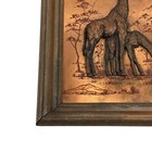 Vtg 1970   s African 3d Copper Giraffe Picture Signed 8 x10  John Louw Mid Century