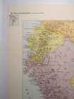 Vintage Peru   Ecuador Atlas Map Print 1964 Encyclopedia Britannica World Atlas