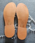 Steve Madden Women   s Clear   Brown Studded Strappy Ankle Strap Sandals Us 8