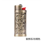 Mini Cigar Lighter Metal Bic Case Luxury Engraved Gold Rose Black Butane Gas