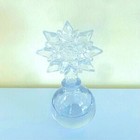 Vtg Pressed Glass Perfume Bottle Star Stopper Fragrance Vanity Tray