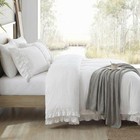 White Ruffle Duvet Cover Queen Shabby Chic Bedding Set Pleat