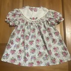 Vintage Smocked Embroidered Kids Floral A-line Dress - 24m