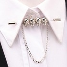 Pin Jewelry Skull Head Chain Shirt Collar Pin Tie Brooch Bar Lapel Pin Necktie