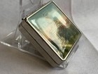 Vtg Art Deco Mirrored Make-up Double Compact Powder Box Case Landmark Building