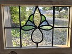Antique English Stained Glass Window Pair