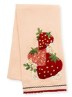 Mackenzie Childs Strawberry Embroidered Dish Towels  set Of 2  100  Cotton New