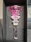 Versace Rosenthal Medusa Purple Crystal Wine Bottle Stopper 5  Lead Crystal