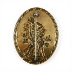 Vintage Artemis Diana Cupid Art Nouveau Brass Pin Antique Brooch French Casting
