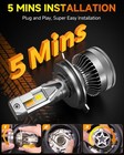 Fahren H4 Led Light High low Bulb Beam Smart App 100000lm Bright Control T 6500k