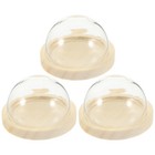 3pcs Miniature Small Glass Display Case Transparent Glass Dome With Base