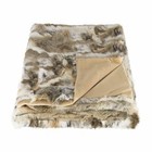 Luxury Soft Real Rabbit Fur Throw Warm Large Sofa Bedspread Blanket 4x6ft Yellow
