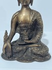 Vintage Cast Metal Medicine Buddha Statue Tibetan Chinese Bronze Figure 9 5   