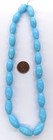 21 Pcs Early Style Robins Egg Blue Oval African Trade Beads Strand T2326